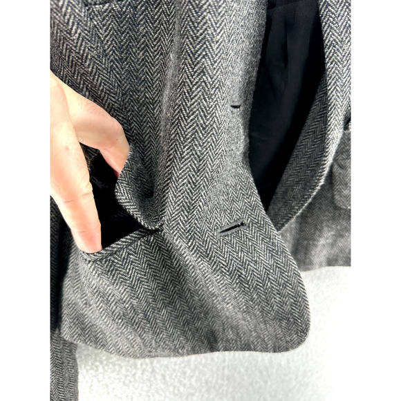 Ann Taylor Petites Womens Jacket Size 0P Dark Gray Long Sleeve Full Button - Picture 14 of 14